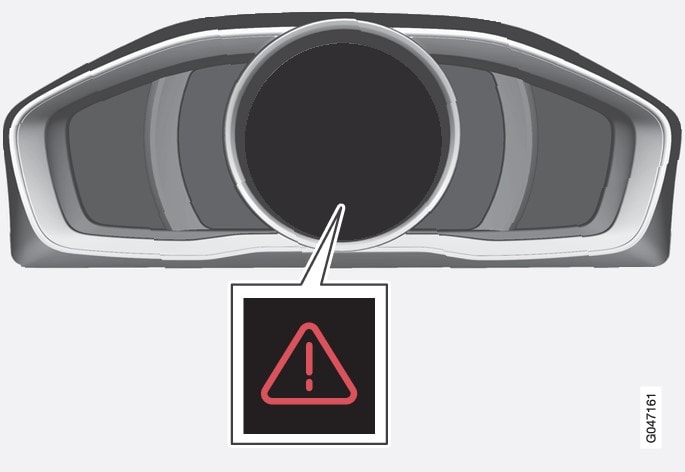 Warning triangle in the combined instrument panel.