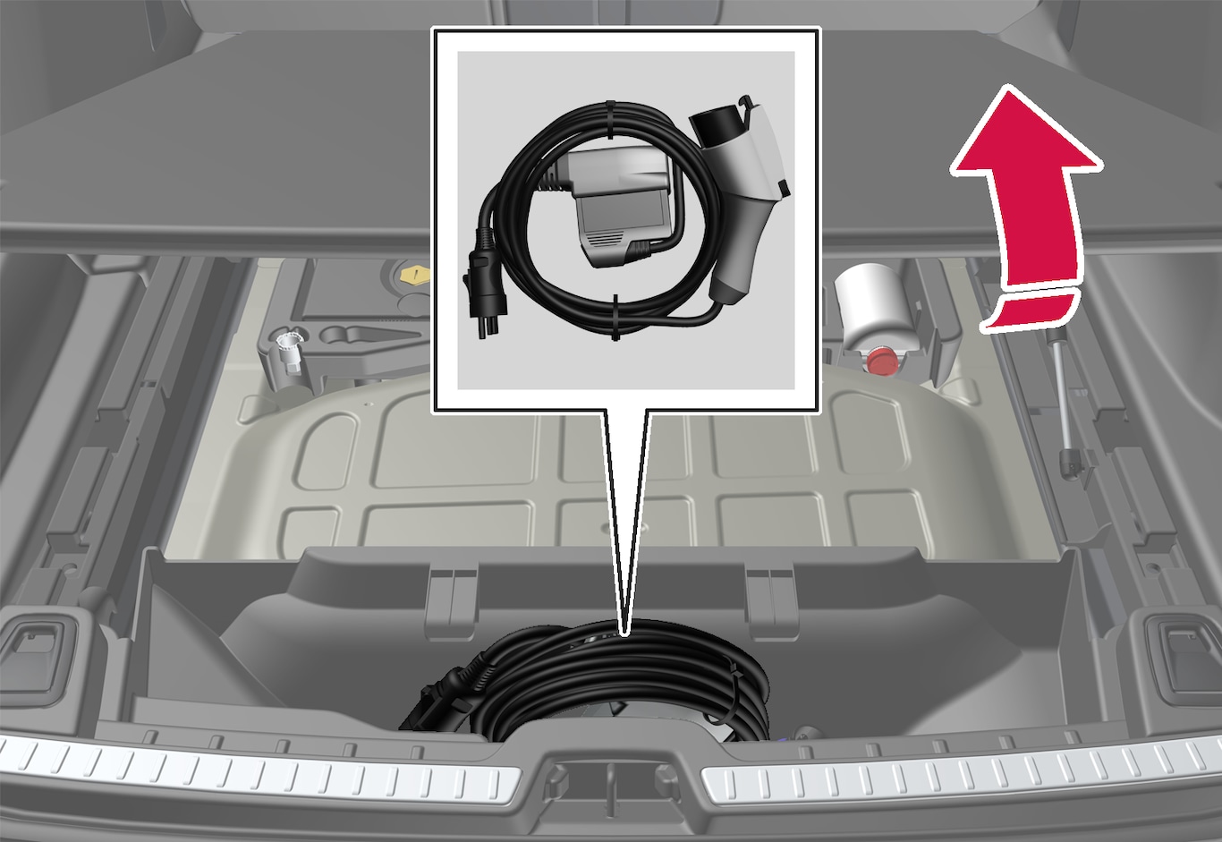 P5-1717-V90H Hybrid cable placement in car Japan