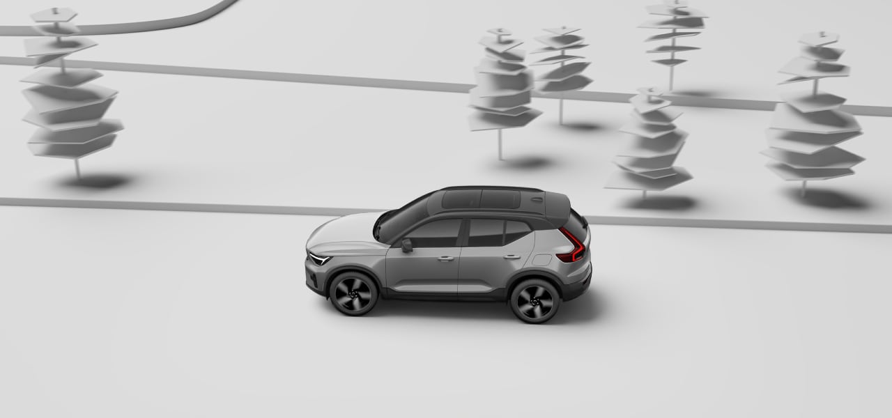 A car driving on a road