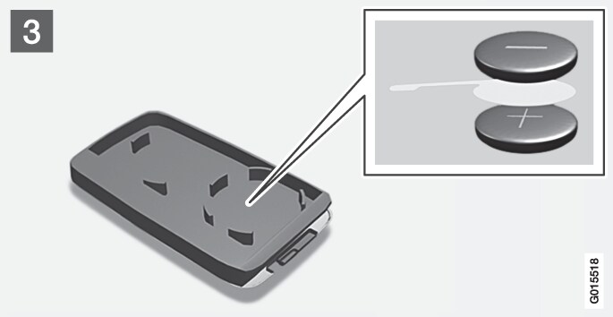 P3-720 Batteribyte på fjärrnyckel 3/3