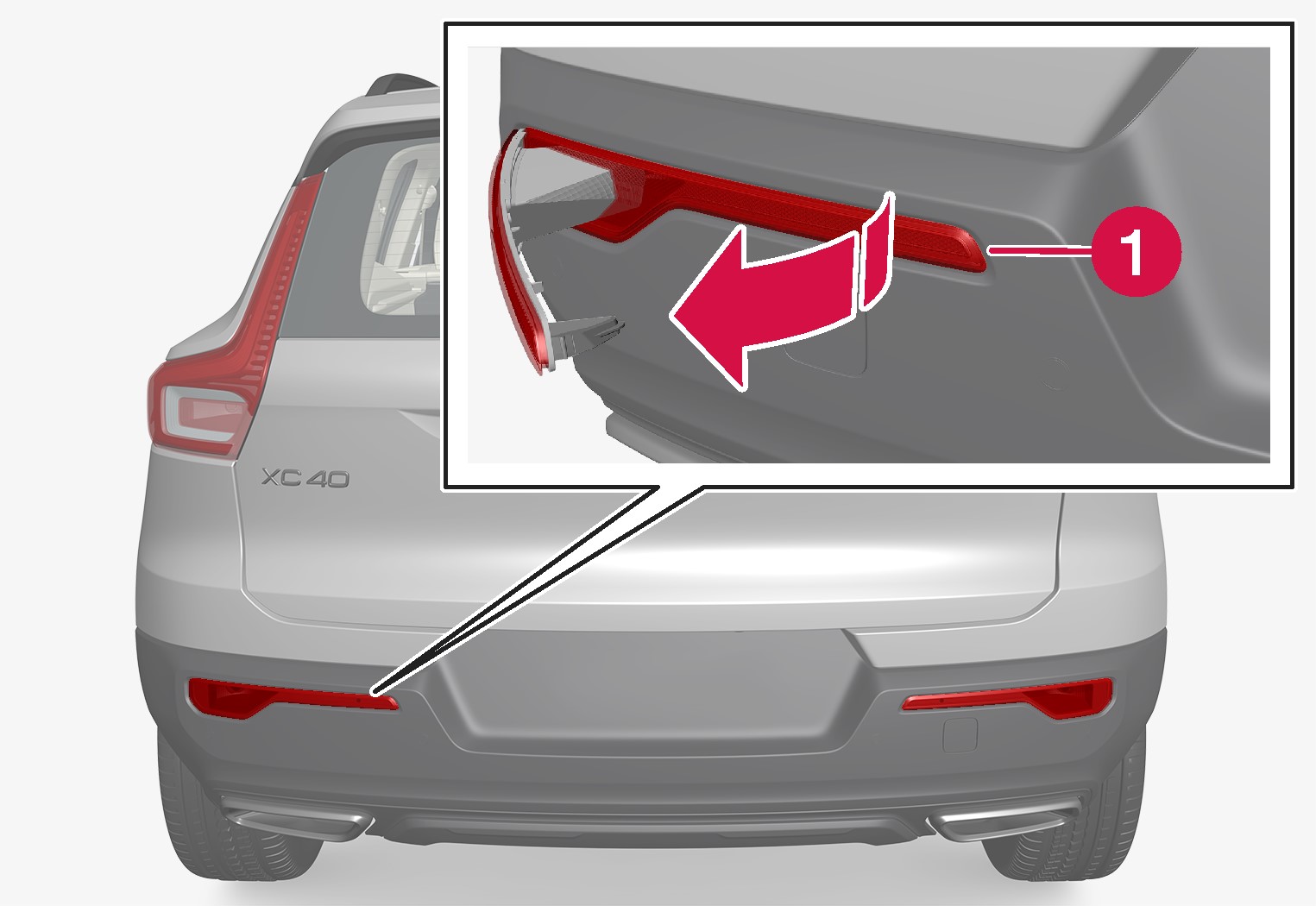 P6-1746-XC40-Unclasp the rear fog light panel