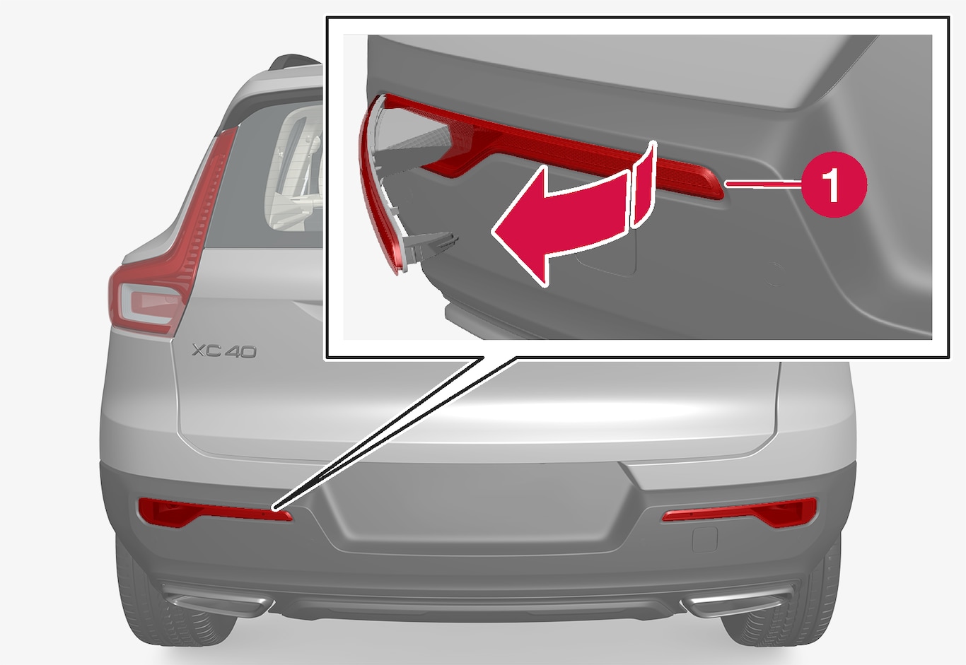 P6-1746-XC40-Unclasp the rear fog light panel