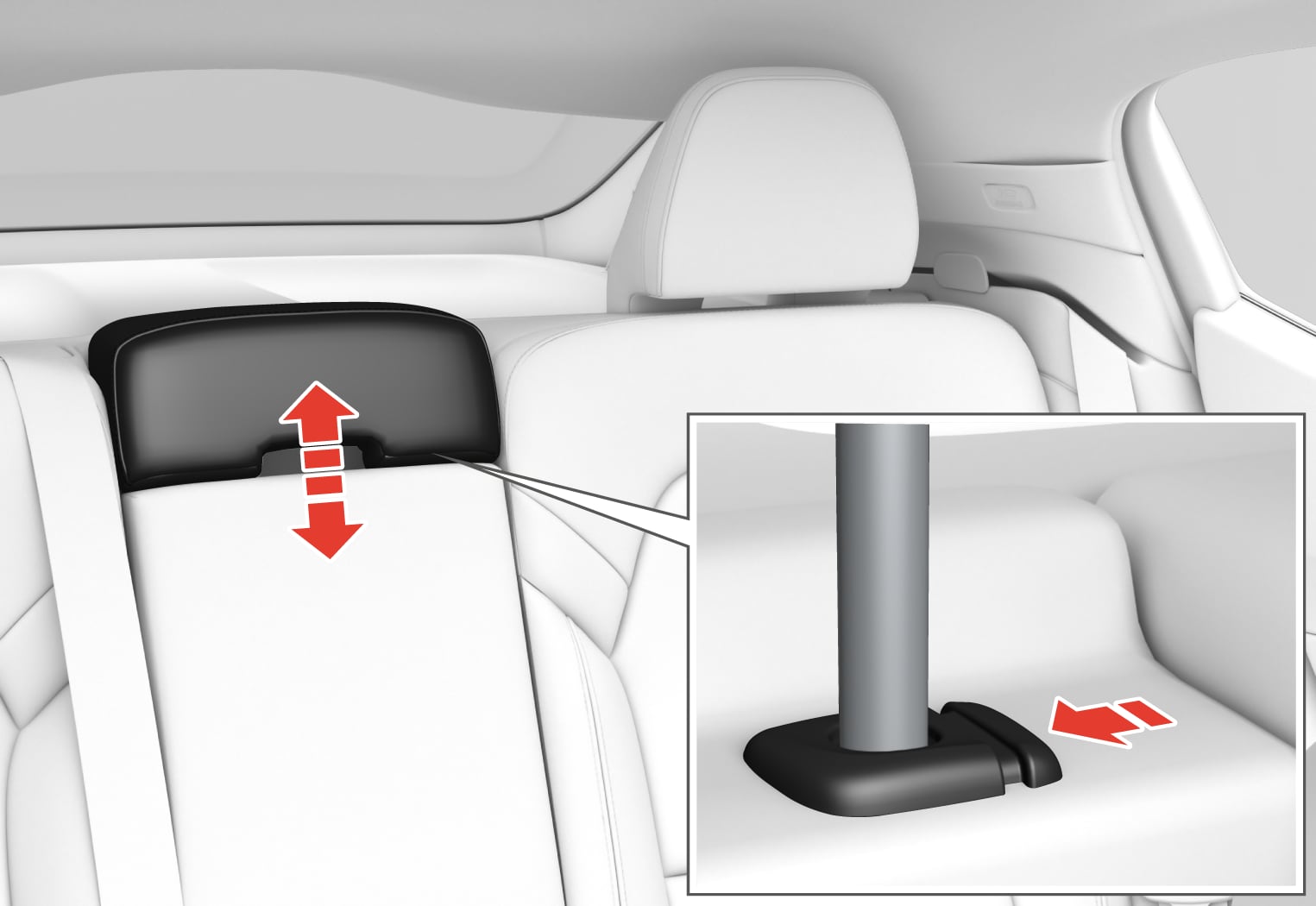 PS2- 2007- Rear seat-Adjust headrest center