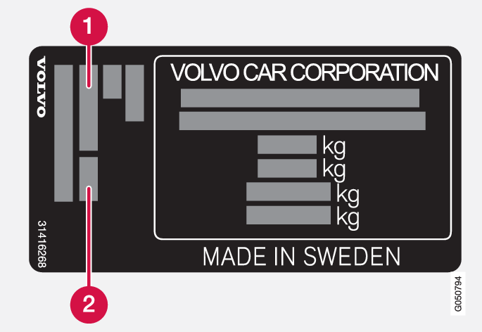 P3+P4-14w20 VIN label with 1 annotation for color code, not China and Saudi Arabia