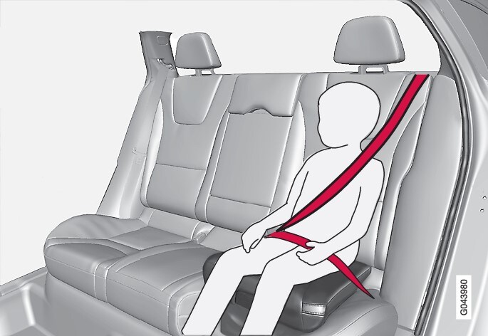 P3-1020-XC60 V60 Integrated child seat, correct seat belt position