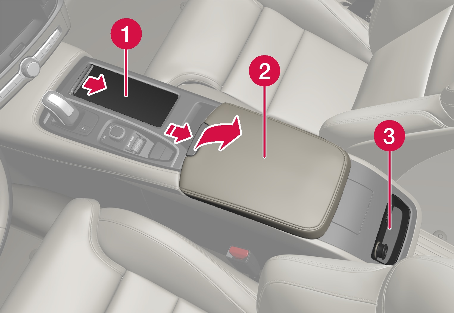 P5-1646-Storage-tunnel console S/V90 hybrid