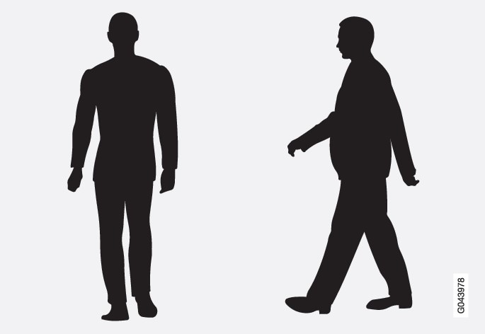 Приклади того, що система вважає за пішоходів з чіткими контурами тіла.