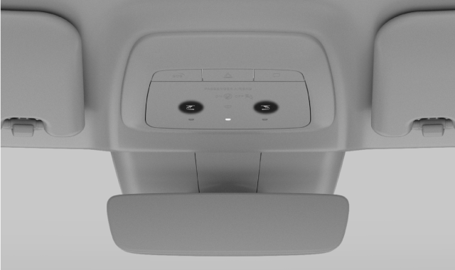The front seat reading lights in the overhead console