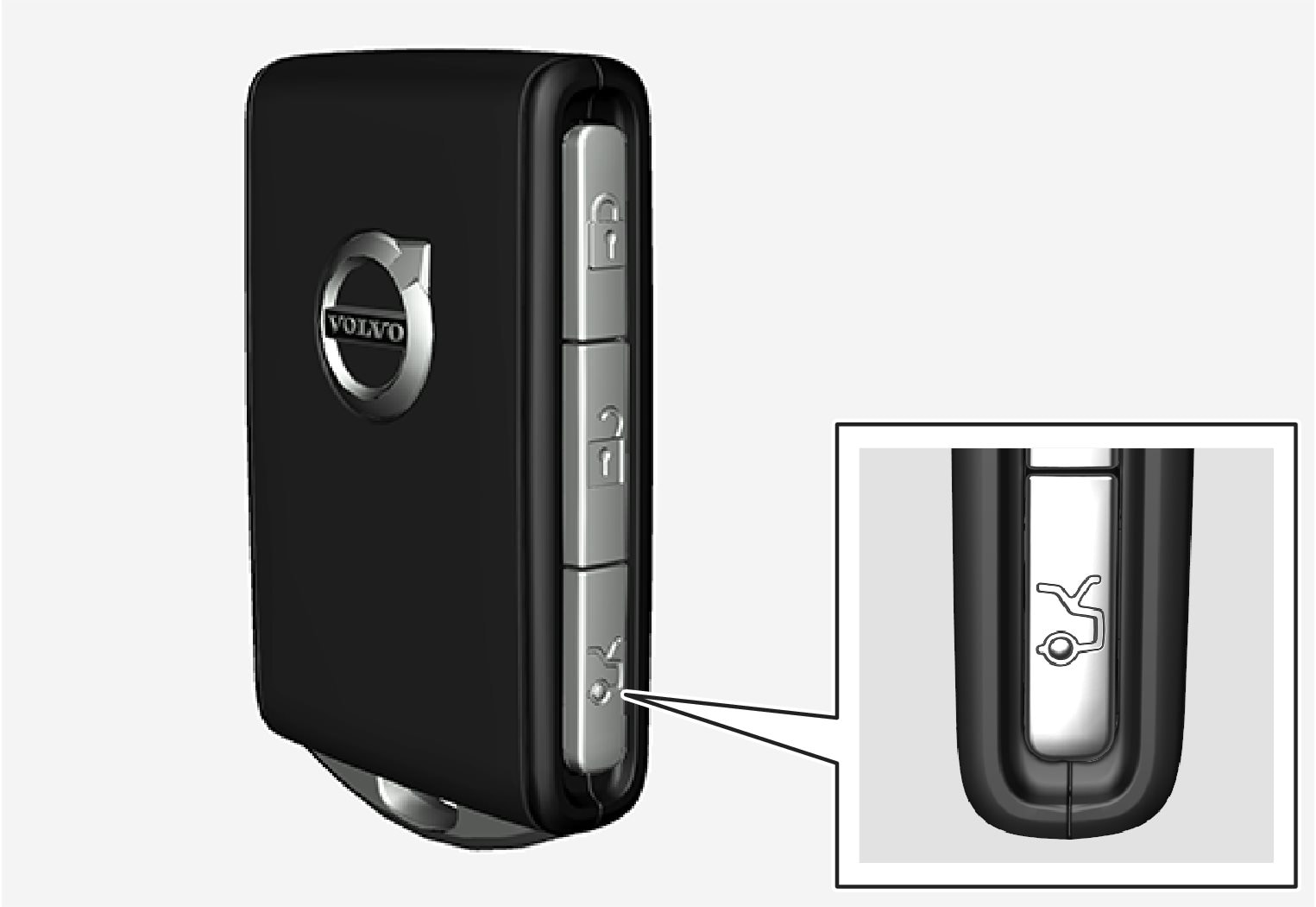 The alarm for the tailgate can be disarmed and the tailgate unlocked on its own by using the remote control key's button.