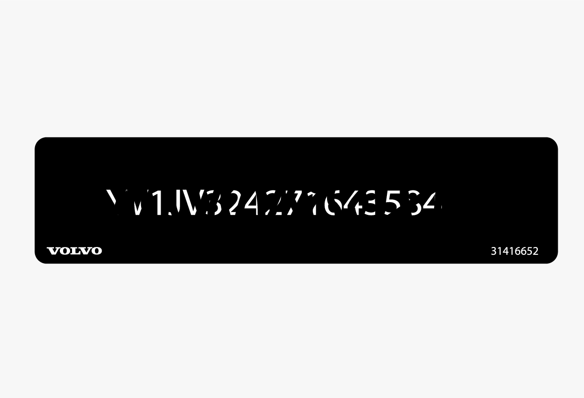 P5-1507-Volvo Identification Number decal