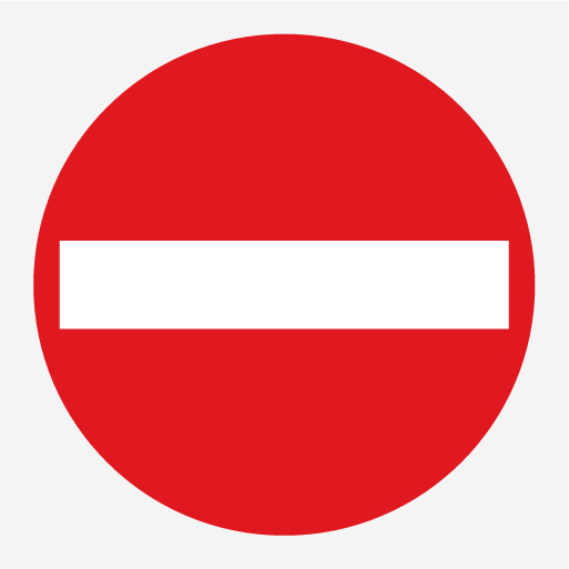 P5-1507-Road Sign Information, no-entry sign 19x19