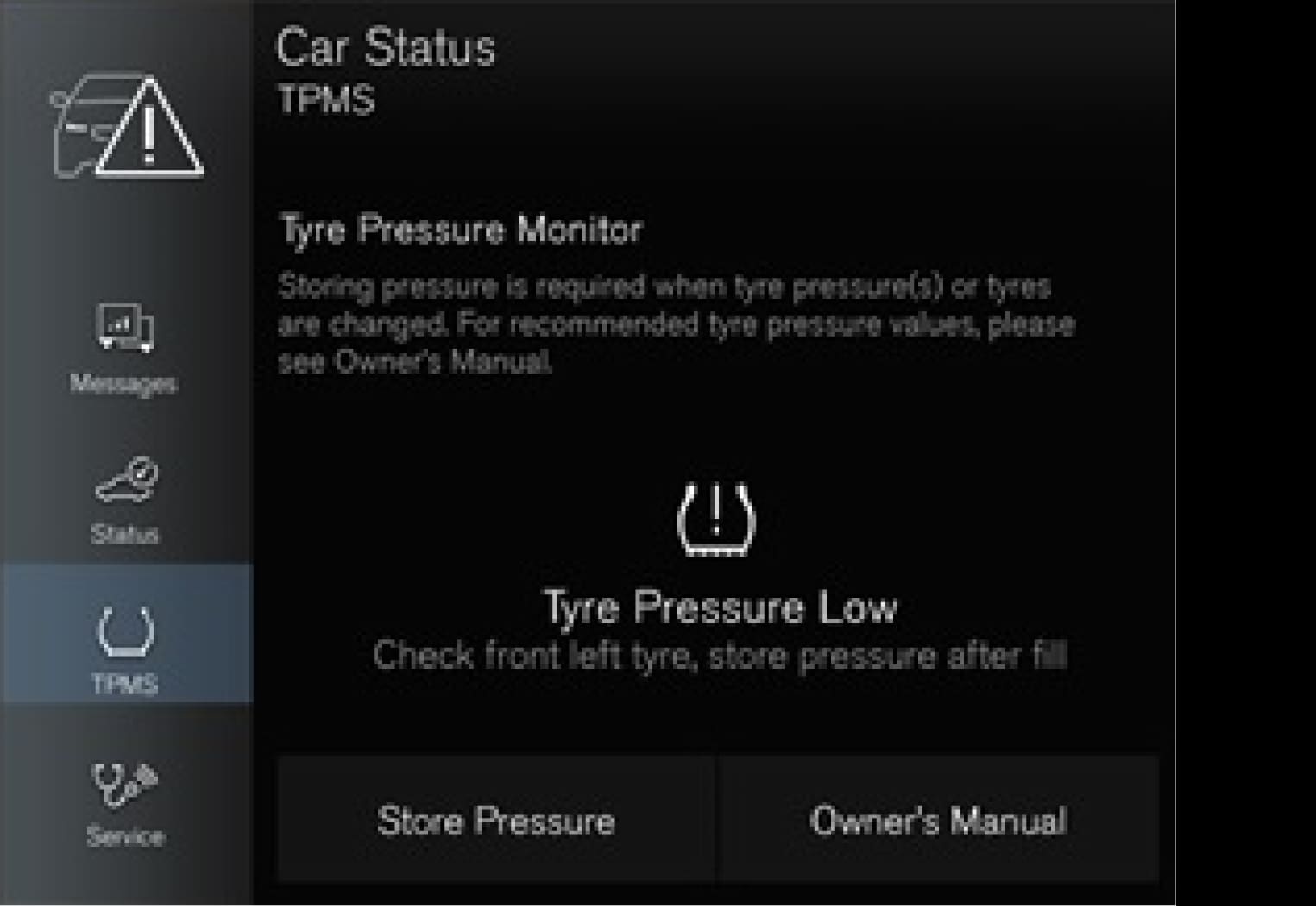 P5-1846-Tyre Pressure Monitor in display