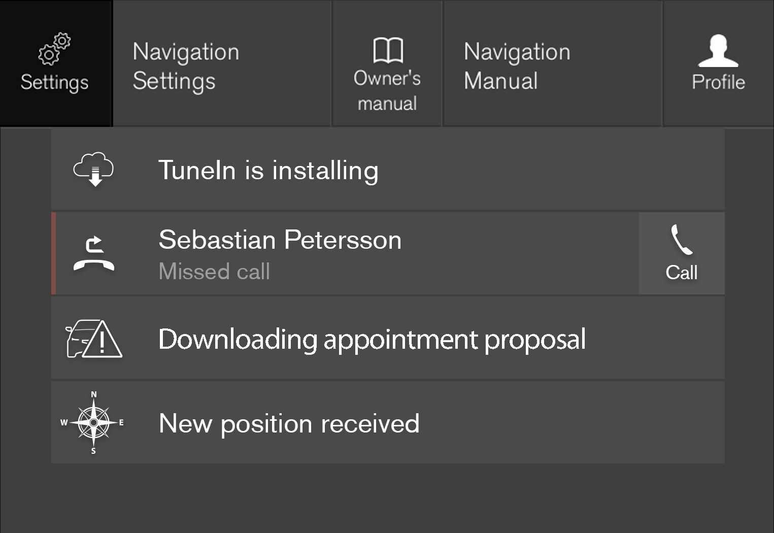 P6-17w46-Settings menu highlighted in top view