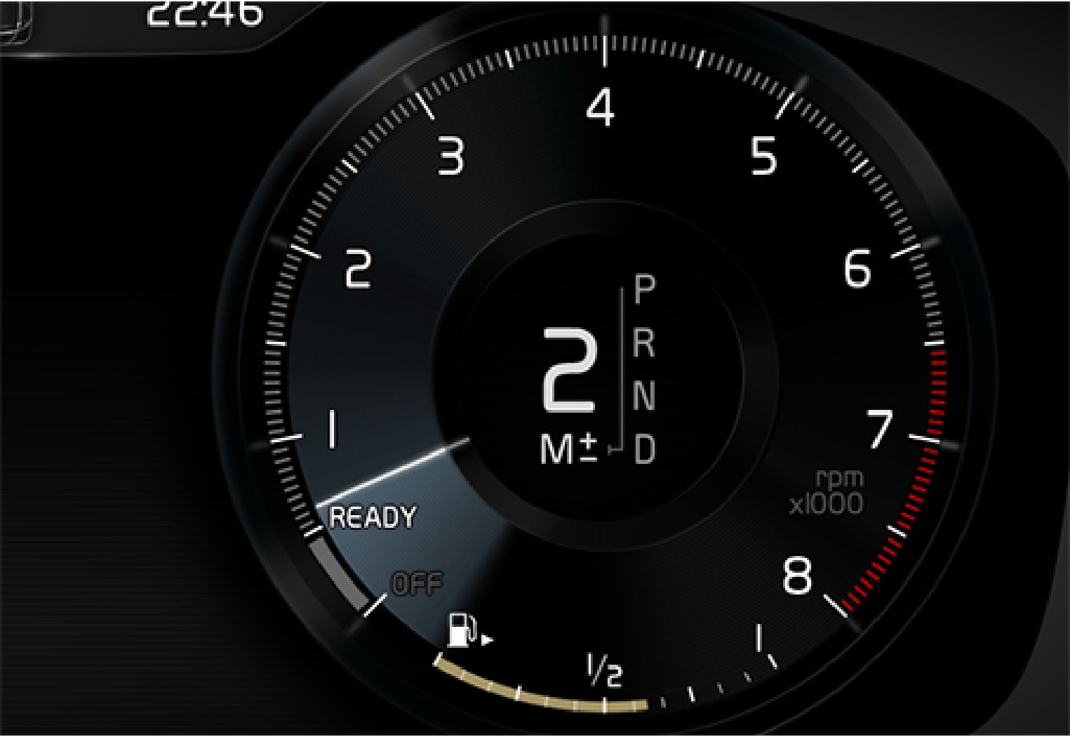 P5-1507-XC90- manual gear ind driver display