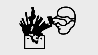 Label for the use of protective goggles