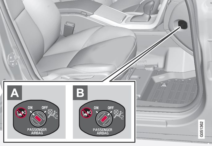Location of airbag switch.