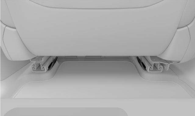 Location of lower tether anchorage points for the rear seats