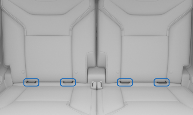 Third-row ISOFIX attachment points