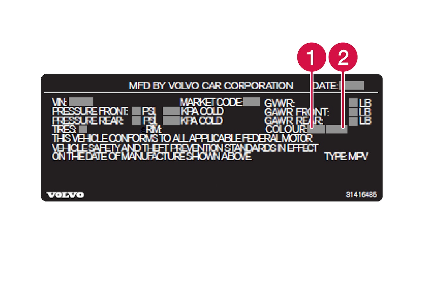 P5-1917-USA Color code decal