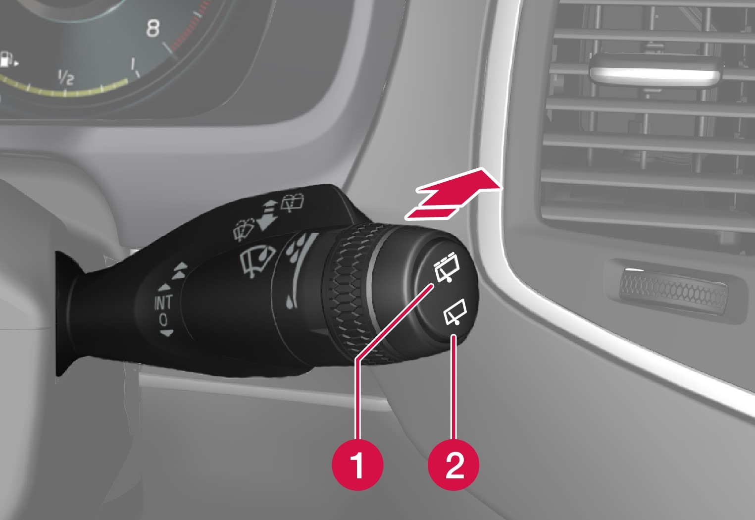 How To Turn Back Windshield Wipers Off Rear window wiper and washer | Controls for windows, glass and mirrors | Instruments and controls | XC90 2017 | Volvo Support