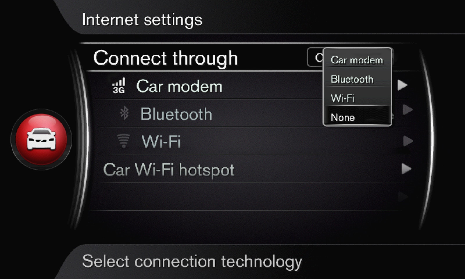 P3/P4 - Support site - Internet settings menu - Select connection technology