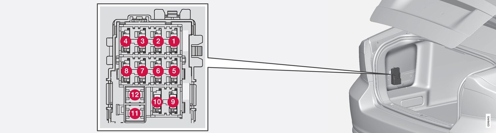 P3-1220-S80/S80L Fuse box, cargo area