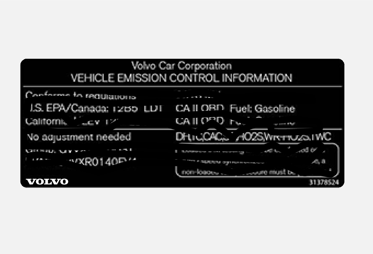 P5-1717-Label, Vehicle emission control information for USA