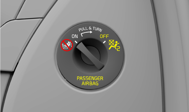 Airbagkontakt i stillingen ON
