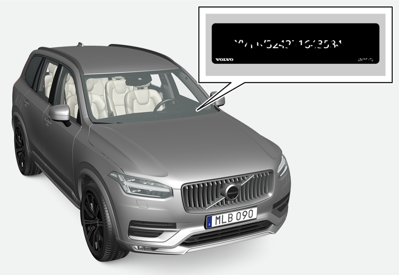 Px-2122-VIN number through windshield