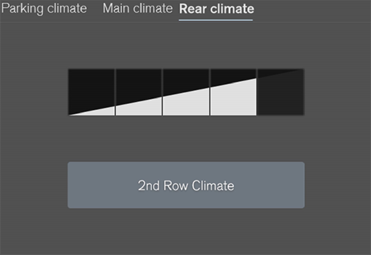 Кнопки регулювання швидкості вентилятора на панелі Климатический режим, заднее сиденье на кліматичній сторінці.