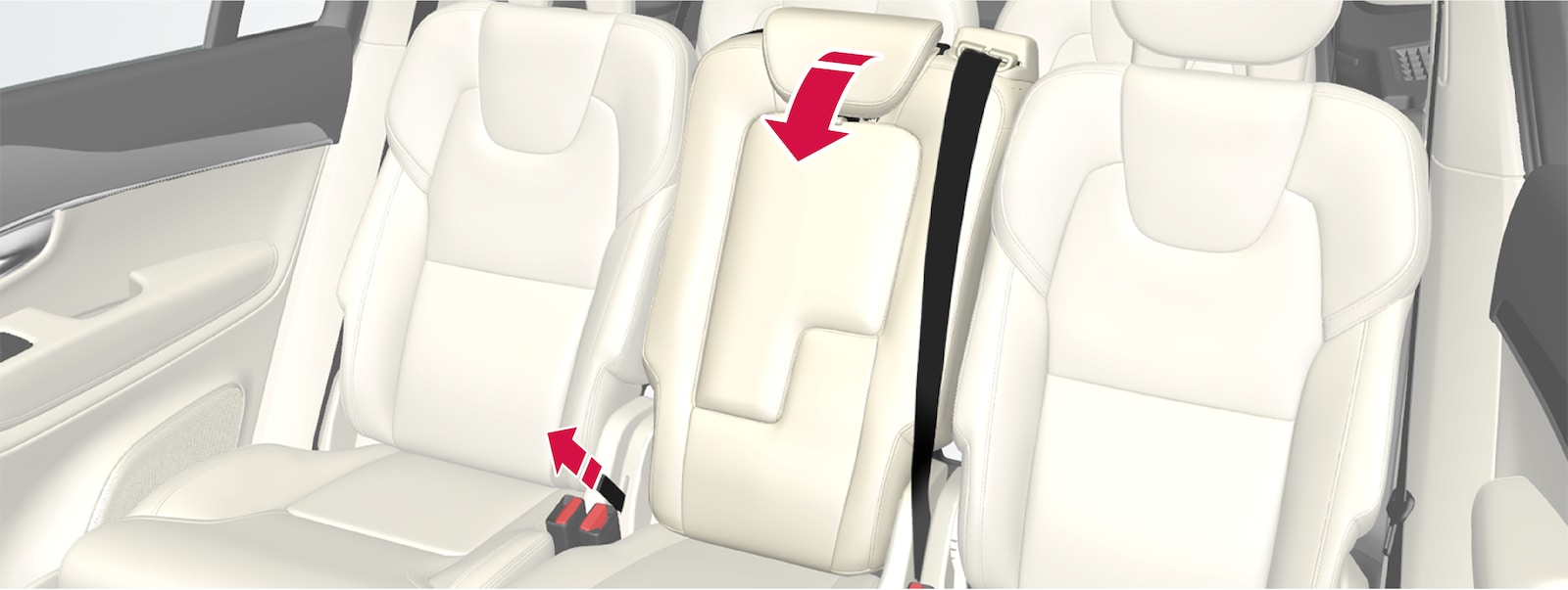P5-1507-2nd seat row- Folding center seat with strap