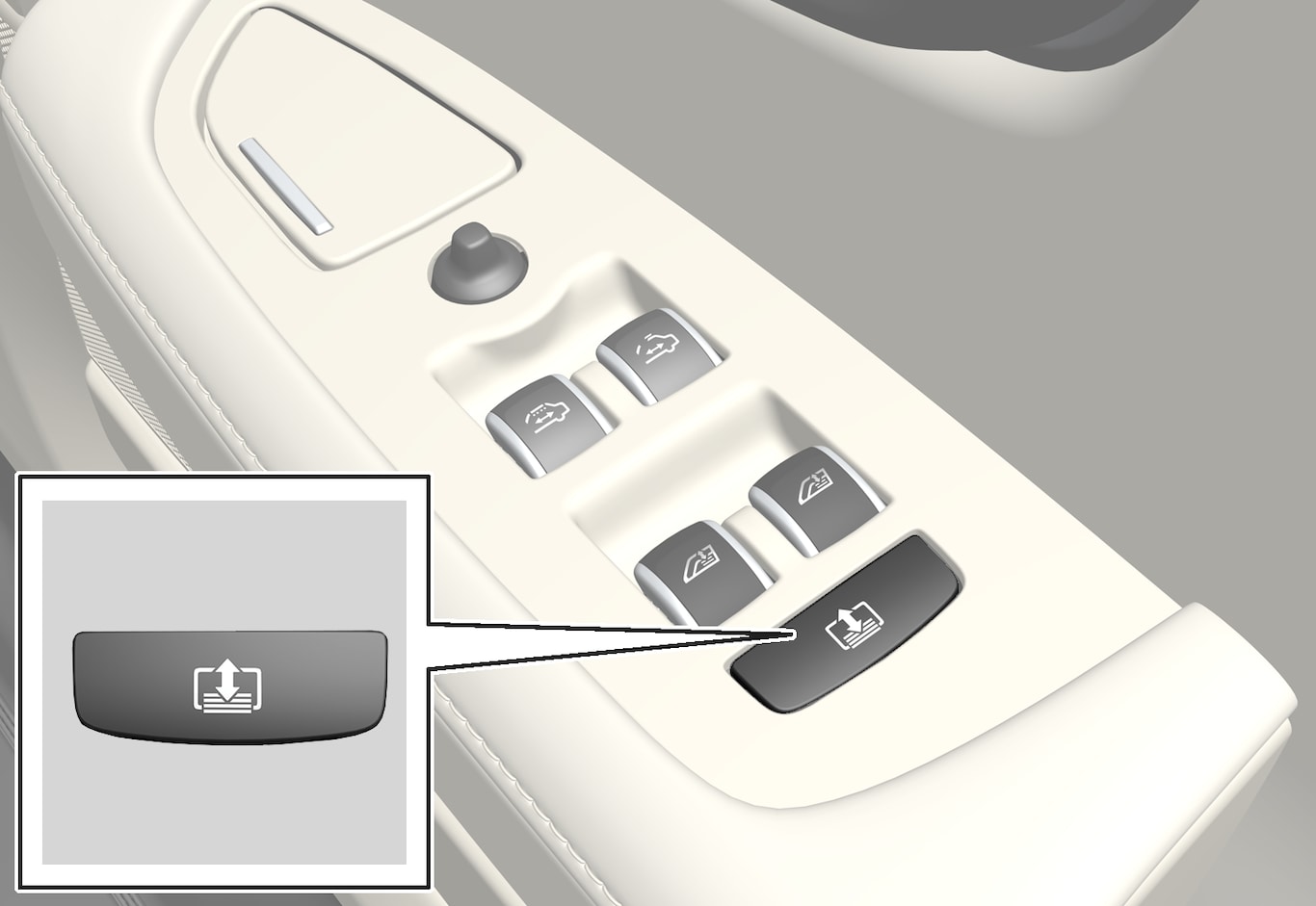 P5-1646-S90L Door control, rear blind