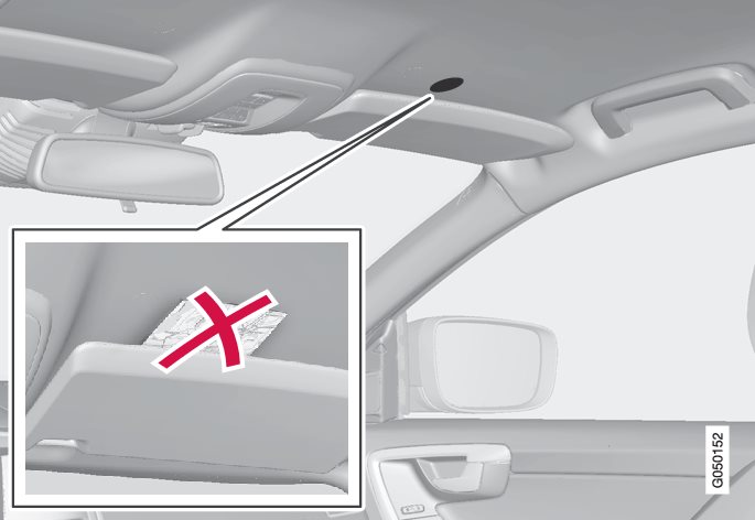 Microphones in the car's roof - location and quantity may vary depending on car model.