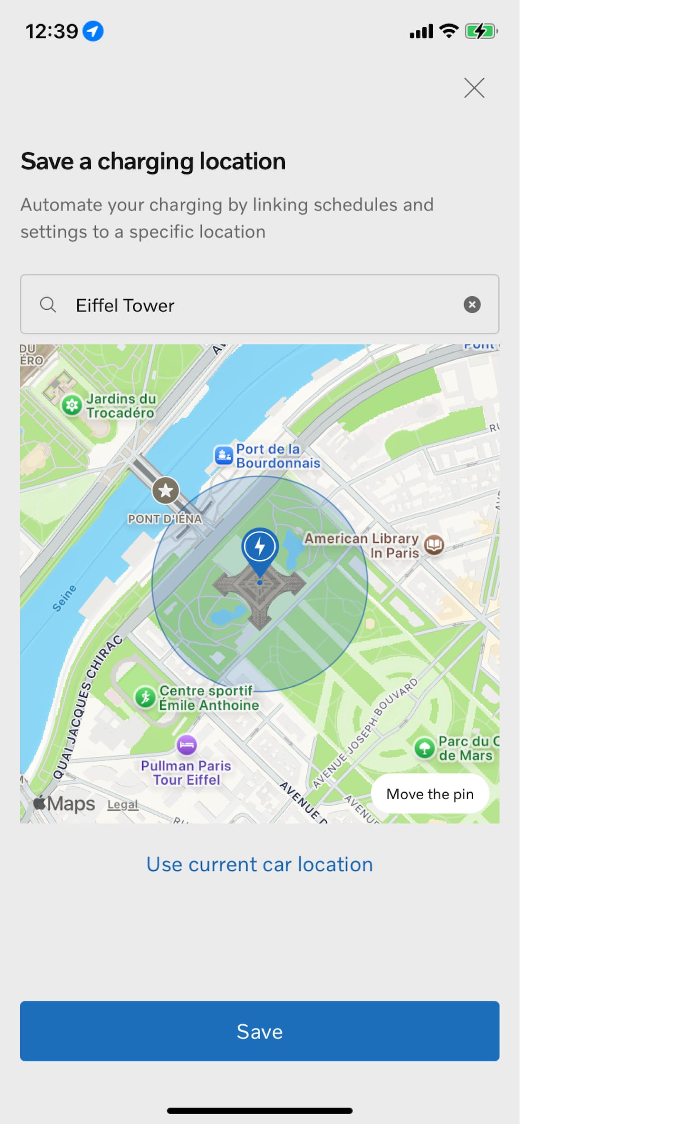 iOS save charge location to map 5.56
