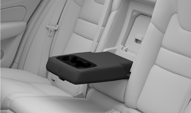 Rear center armrest folded down