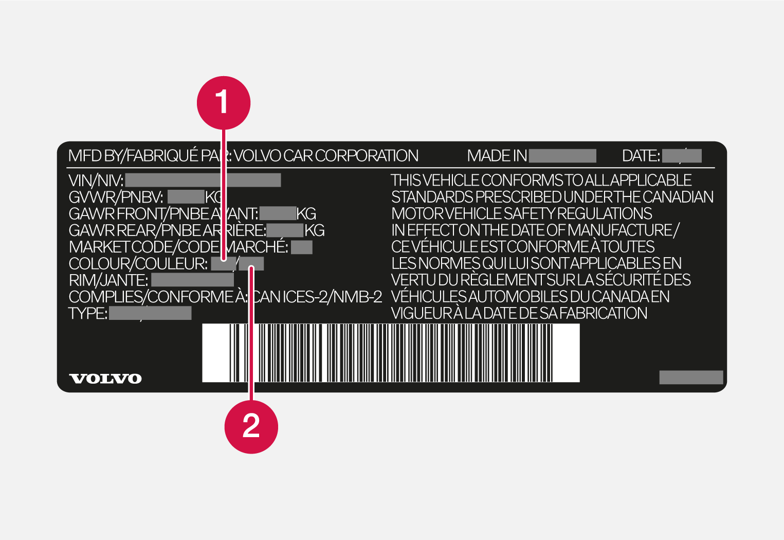 iCup-22w22-MPV-Vehicle Identification Number label with annotation for color code - Canada