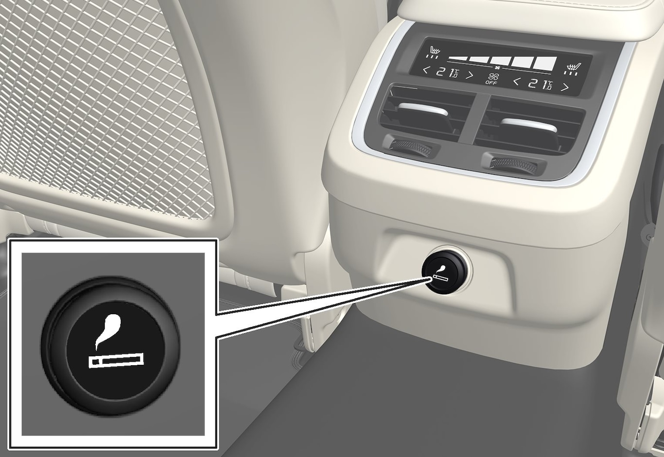 P5-1646–Interior–Cigarette lighter console rear S/V90