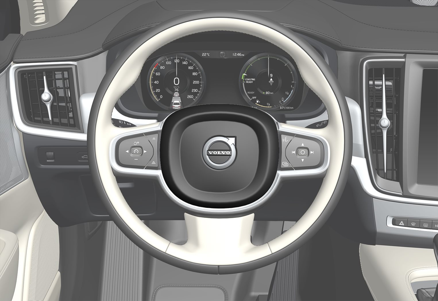 P5-1617-Horn S90 V90, steering wheel