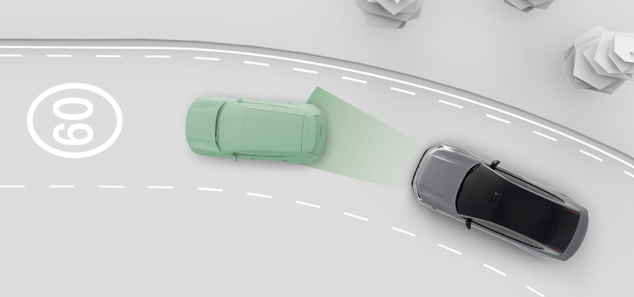 Twee auto's op een weg vanaf de bovenkant
