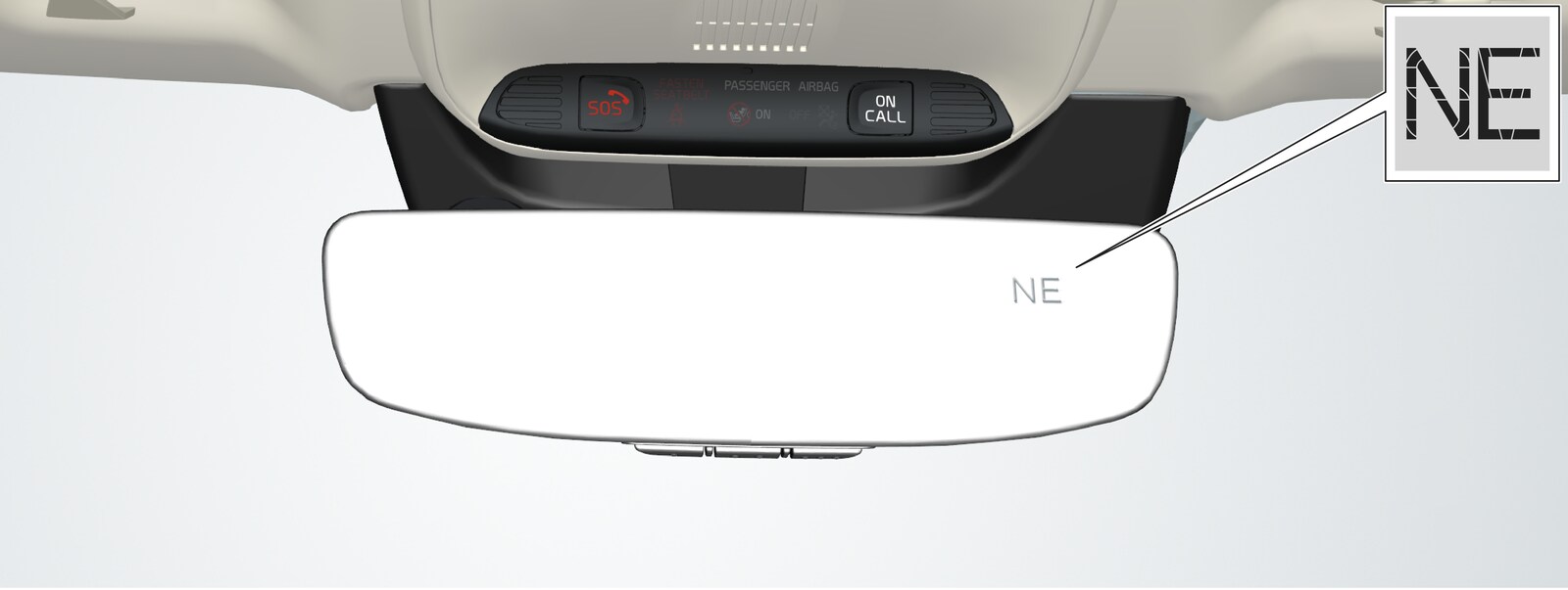 P5-1507-Rearview mirror with compass display