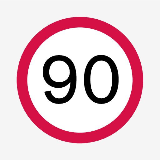 P5-1519-Road Sign Information, 90 km/h symbol