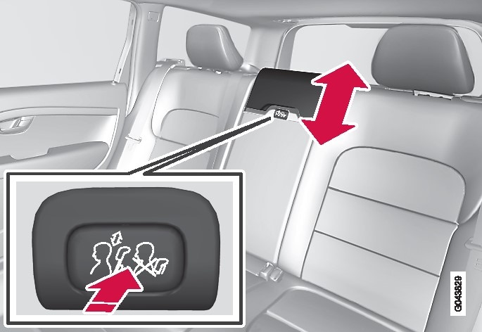P3-1320-V70 XC70 Adjusting center head restraint