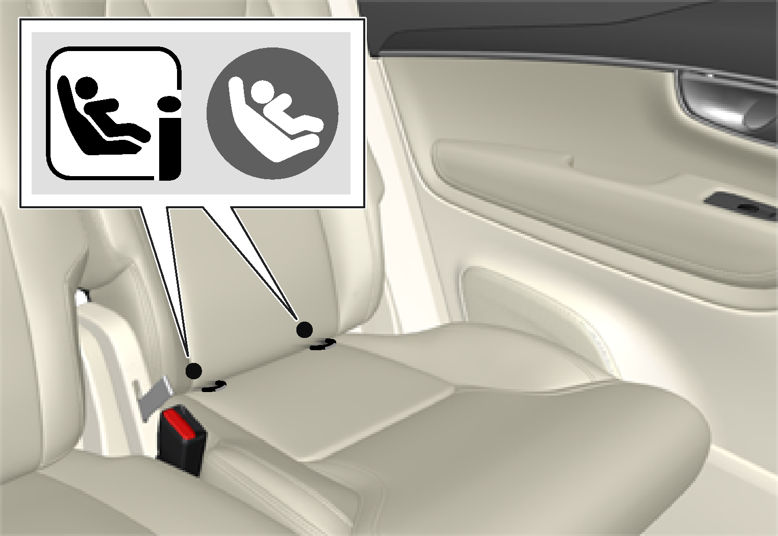 XC90 i-Size/ISOFIX mounting points for child seats