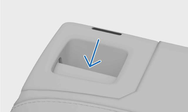 Handle on the rear seat backrest