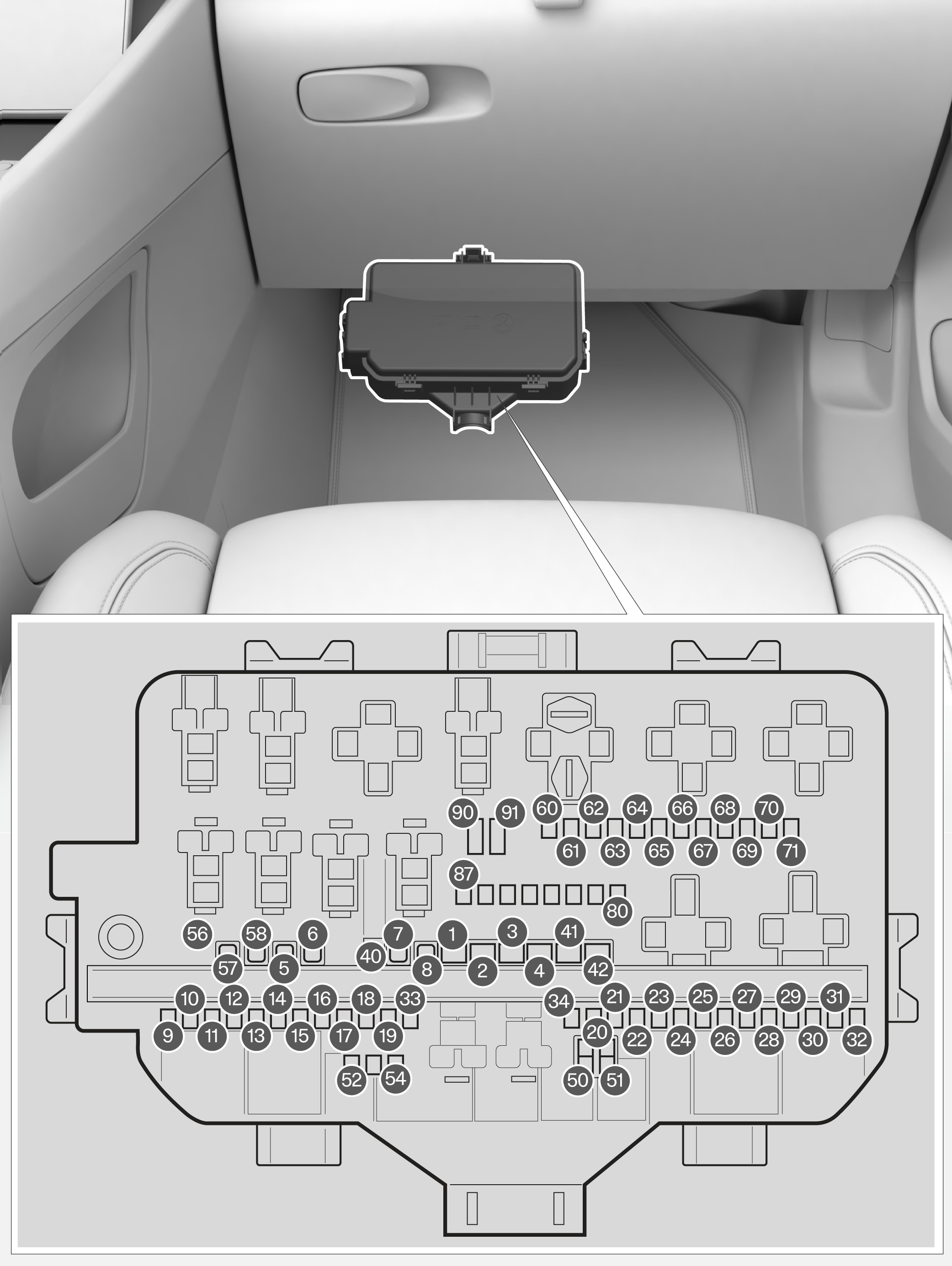 PS2-2104-Fusebox under glove compartment