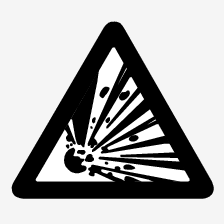 Symbol explosionsfara