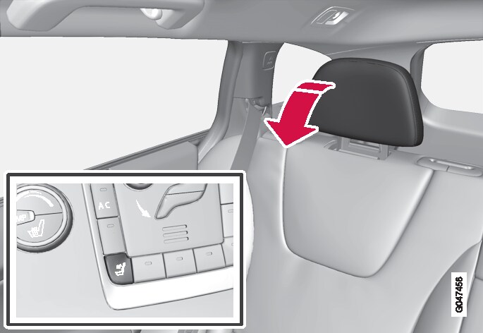 P3-1246-V60/V60H/V70/XC70 Electrically folding the outer rear head restraints