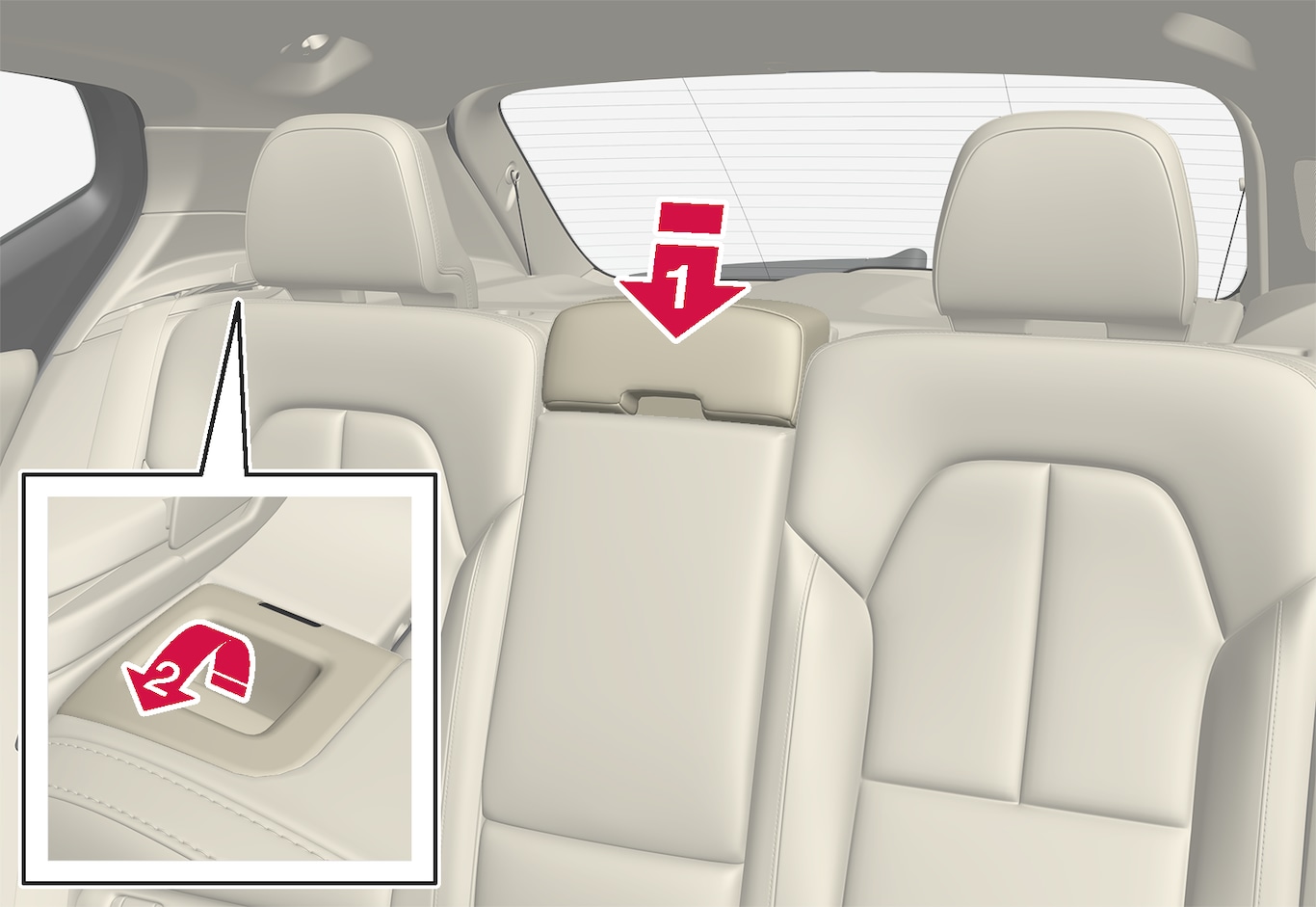 P6-1817-XC40-Folding rear seat manually from back seat