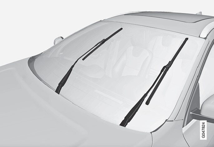 Wiper blades in service position.