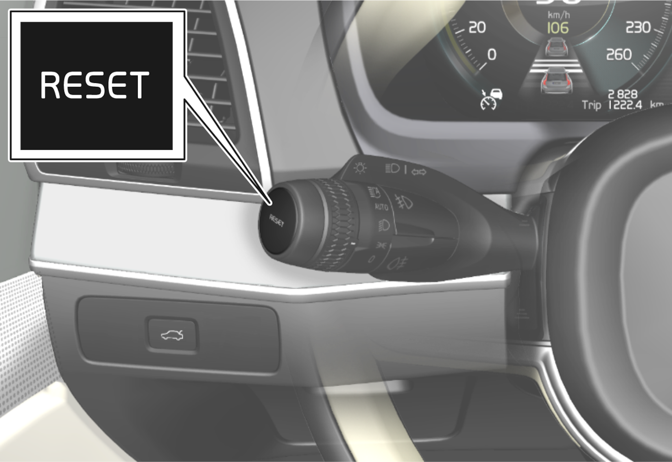 P5P6-22w22-Reset button left stalk on steering wheel